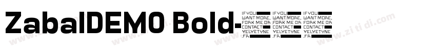 ZabalDEMO Bold字体转换